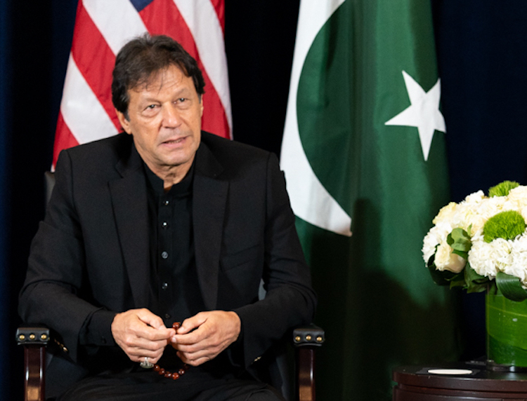 Former Pakistan Prime Minister Imran Khan in 2019, photographed during a bilateral with President Donald Trump in New York City. (Photo: <a href="https://flickr.com/photos/whitehouse45/48784544682/">Trump White House Archived</a> / Public Domain)