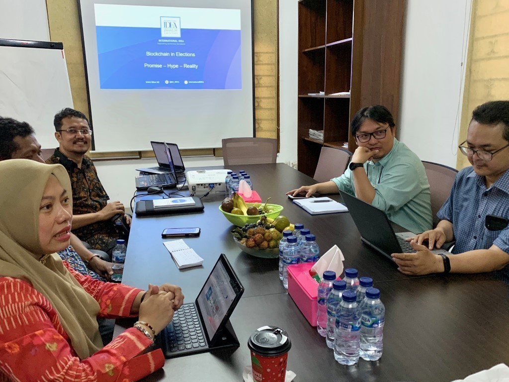 Working with CSOs and IT experts on Technology in Elections at NETGRIT office in Jakarta, Indonesia, 2 December 2019. Image credit: Adhy Aman, International IDEA 
